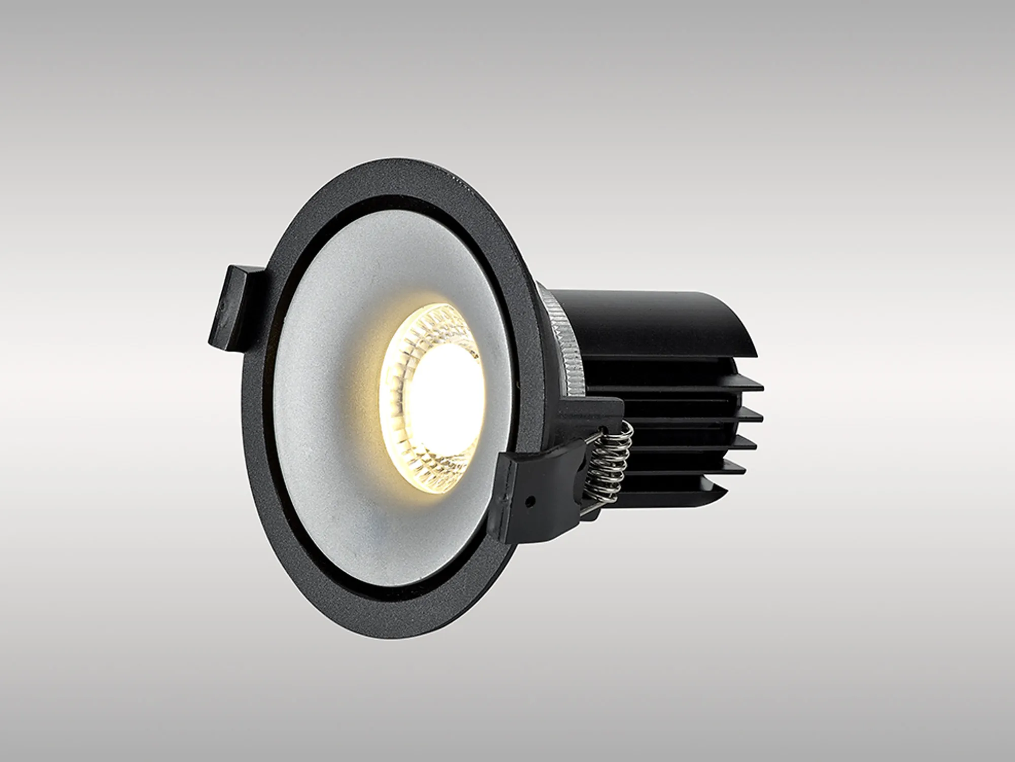 Bolor 12 Tridonic Powered 12W 4000K 1200lm 12° CRI>90 LED Engine Black/Silver Fixed Recessed Spotlight, IP20 DM202159  Dlux Bolor 12